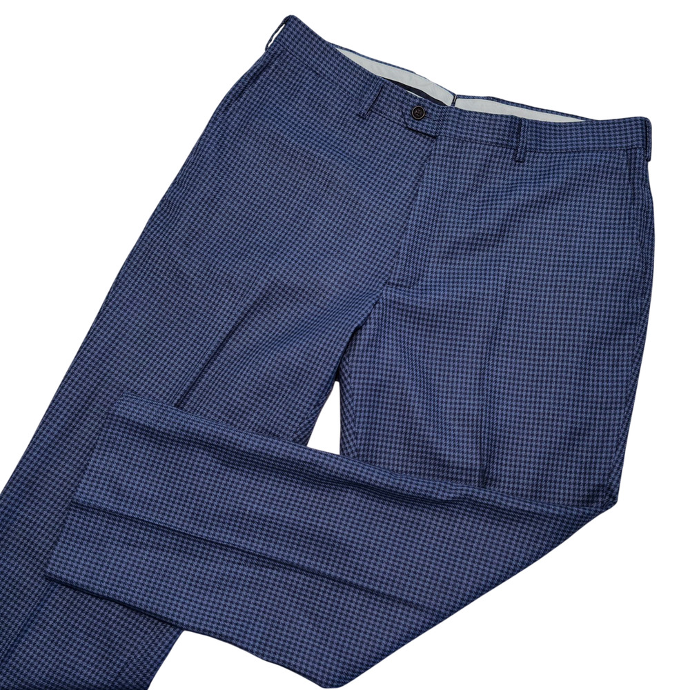 Proper Cloth Dress Pants Mens 36x28 Wool Linen Houndstooth Stretch Dino Filarte